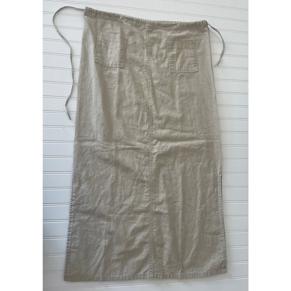 Y2K Rue 21 Linen Blend Maxi Skirt Side Slits Gypsy Festival Cottage Women Medium